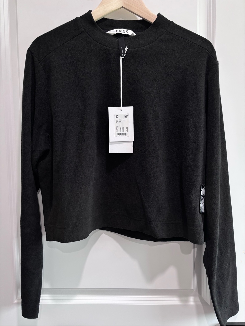 Rains Black Long-Sleeve Crew Sweatshirt
